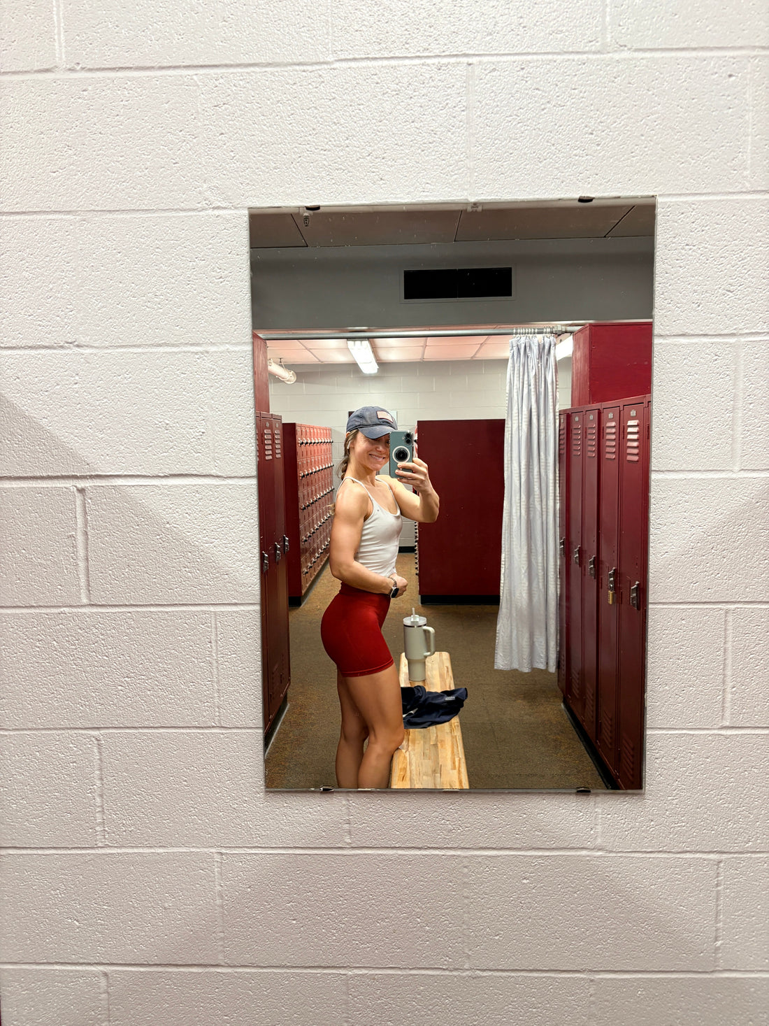 Not Another Fitmom Flexing in the gym
